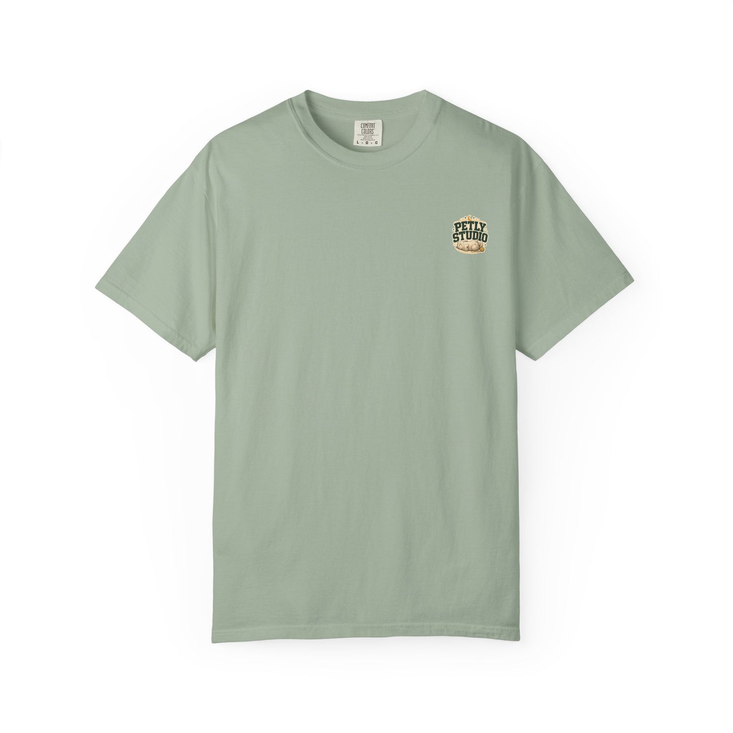 Petly Studio Cat T-Shirt — Retro Logo Tee with Cute Sleeping Cat