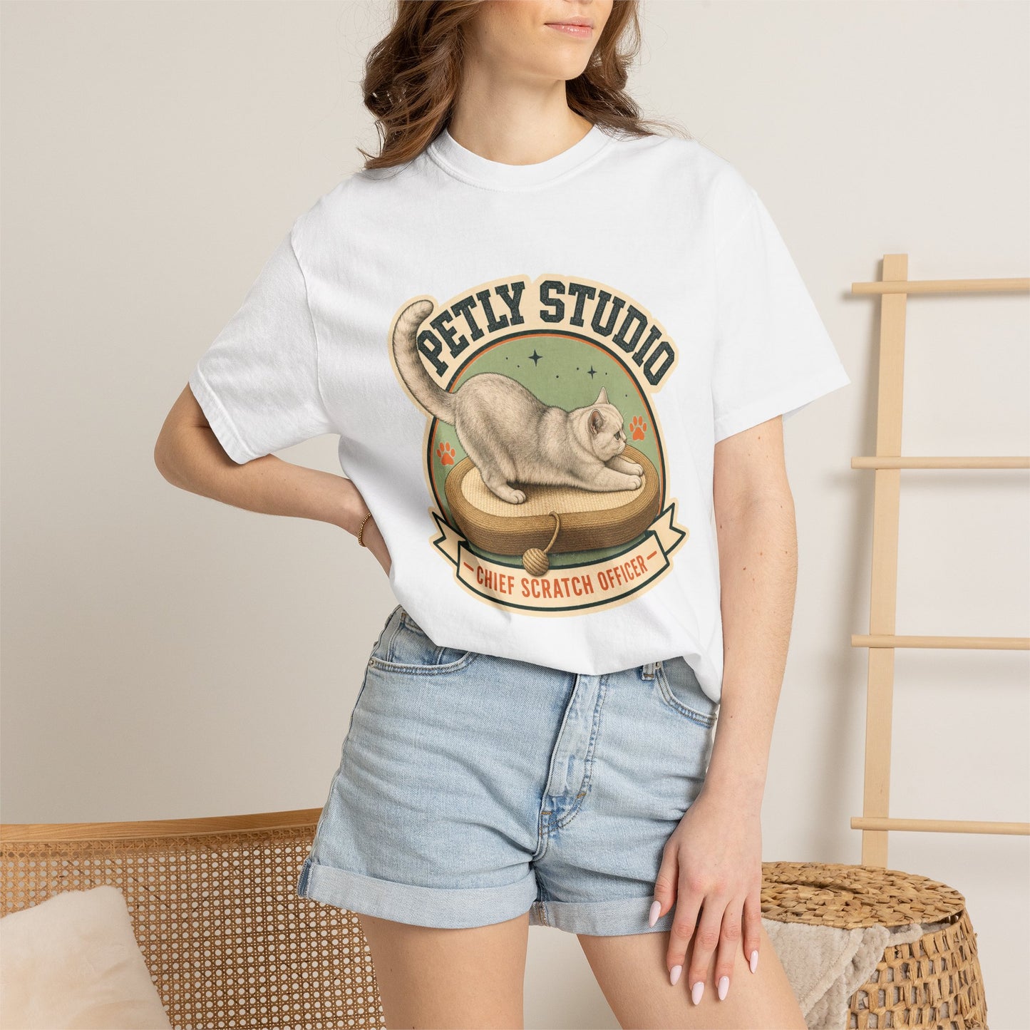Petty Studio “Chief Scratch Officer” T-shirt — Vintage Cat Graphic Tee
