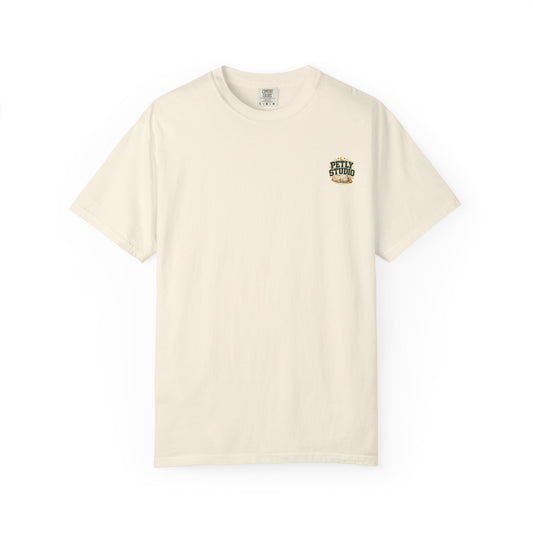 Petly Studio Cat T-Shirt — Retro Logo Tee with Cute Sleeping Cat