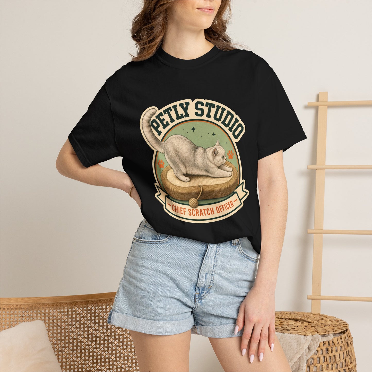 Petty Studio “Chief Scratch Officer” T-shirt — Vintage Cat Graphic Tee