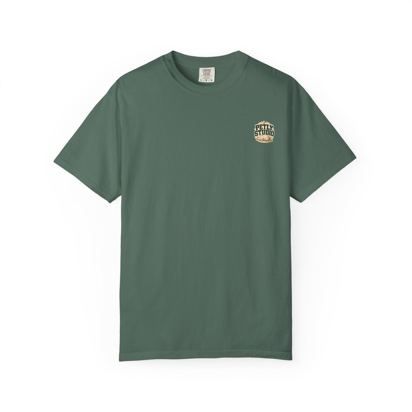 Petly Studio Cat T-Shirt — Retro Logo Tee with Cute Sleeping Cat