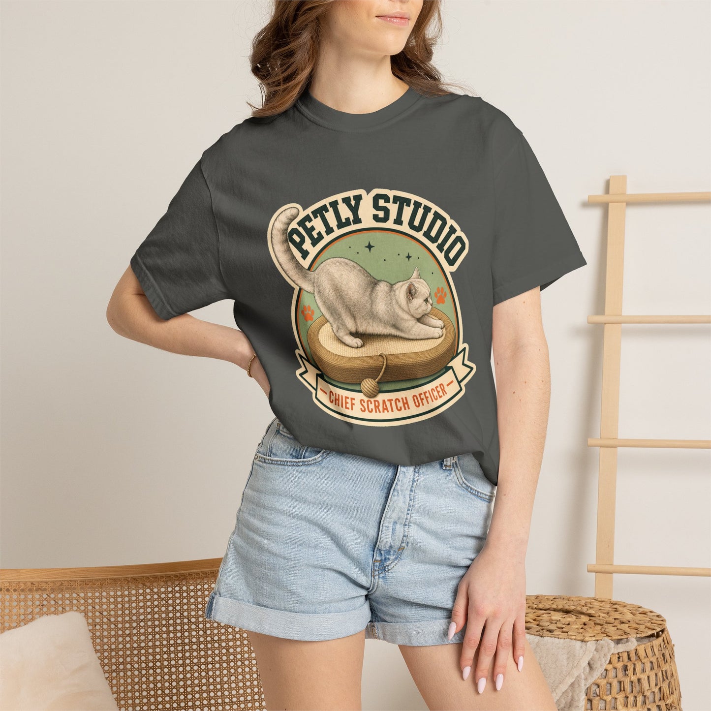 Petty Studio “Chief Scratch Officer” T-shirt — Vintage Cat Graphic Tee
