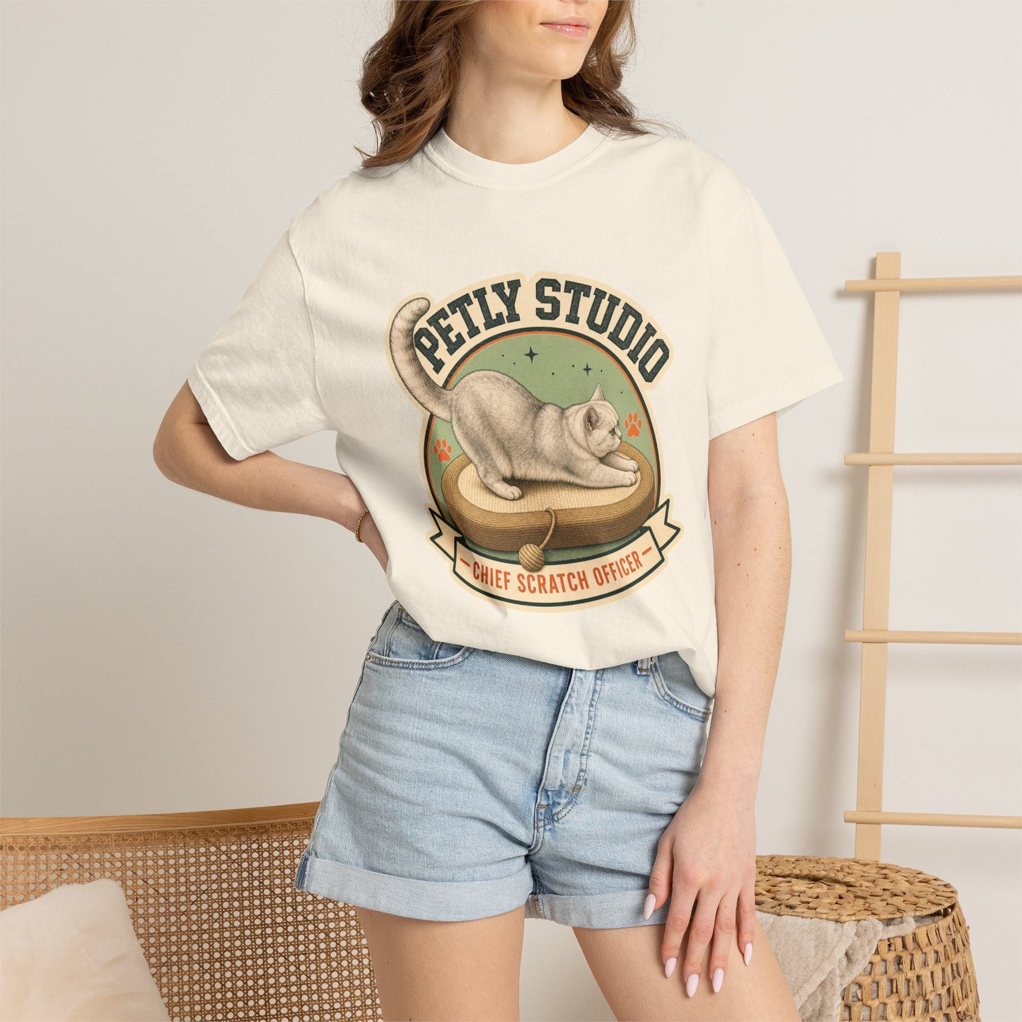 Petty Studio “Chief Scratch Officer” T-shirt — Vintage Cat Graphic Tee