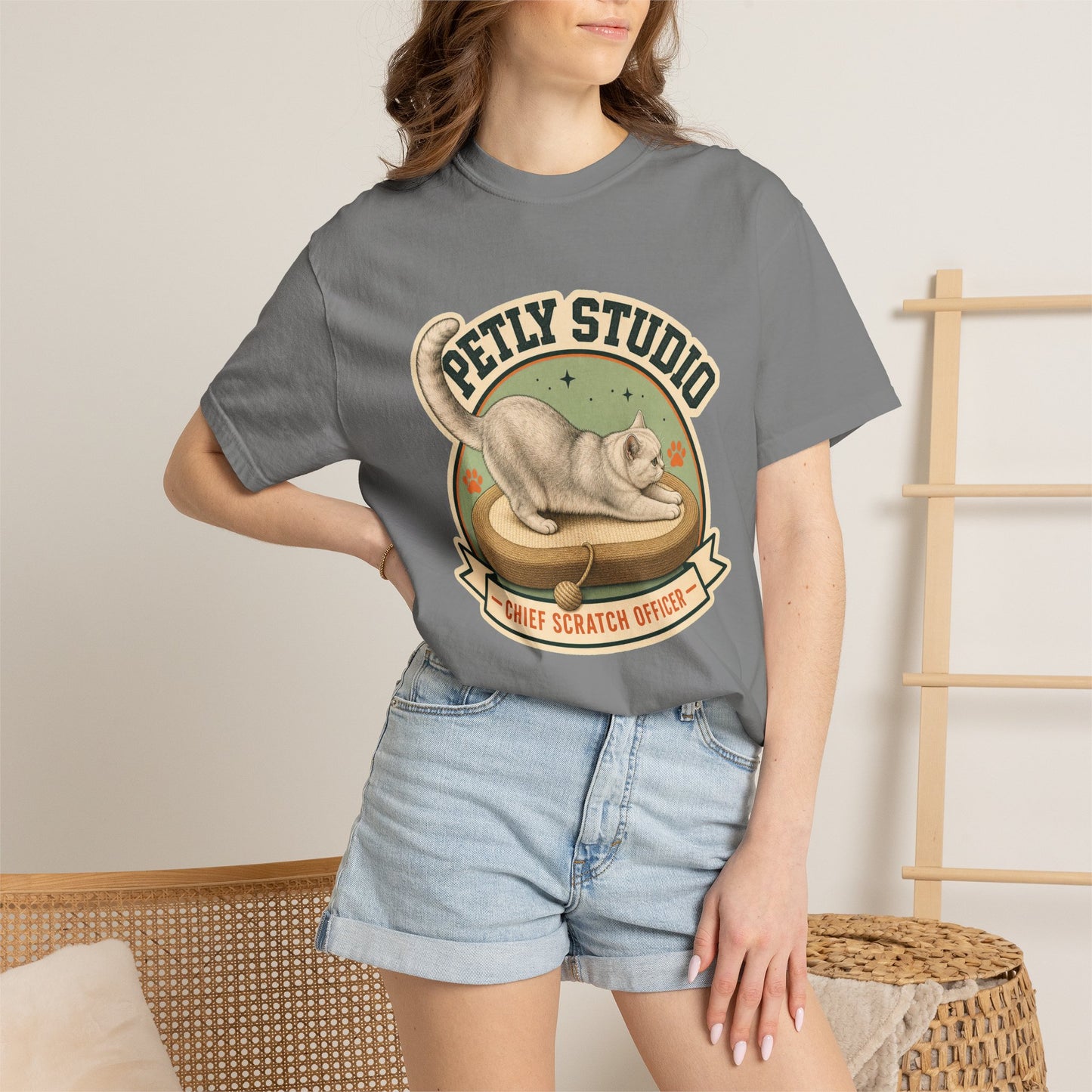Petty Studio “Chief Scratch Officer” T-shirt — Vintage Cat Graphic Tee