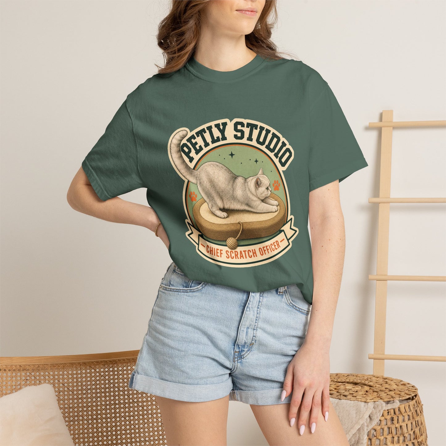 Petty Studio “Chief Scratch Officer” T-shirt — Vintage Cat Graphic Tee